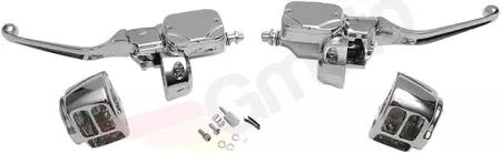 Sada spojkového/brzdového čerpadla s prepínačmi Drag Specialties chróm 11/16 - 07-0655DS