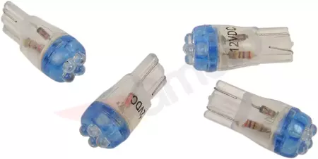 Mini LED žárovka modrá 12V - T10-4LEDL-HC