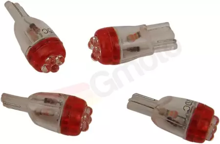 Mini żarówka LED czerwona 12V - T10-4LEDR-HC