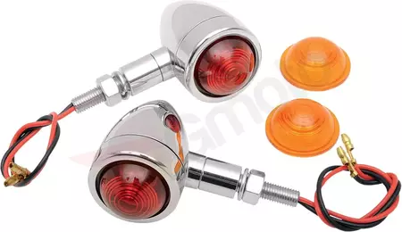 Luzes de marcação cromadas laranja/fumadas Mini Bullet Drag Specialties - 20-65921