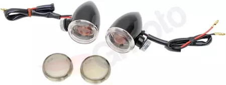 Luzes de marcação Mini Deuce Drag Specialties pretas transparentes/fumadas - 20-6390BC/MH