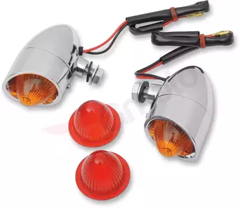 Luzes de marcação laranja/vermelha cromadas Mini Retro Drag Specialties - 20-6053SBA/RH