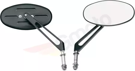 Drag Specialties 6-palčno ovalno ogledalo črno - 06400286SC-3N