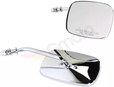 Stačiakampiai veidrodžiai su trumpomis rankenėlėmis "Drag Specialties" chromas - 60-0012/13X