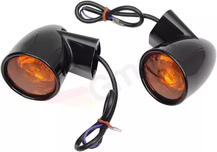 Aizmugurējie pagrieziena signāli Drag Specialties melni lukturu aizsargi oranži 2 gab. - 12-0224GBR-2