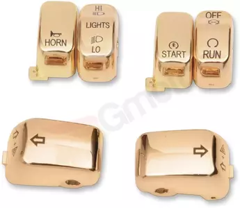 Zestaw przycisków kierownicy Drag Specialties złote - H18-0335GO-C