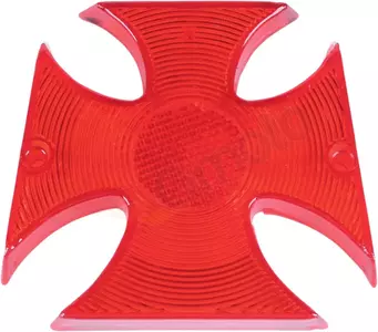 Drag Specialties червен абажур за заден фар с малтийски кръст - 20-6503L