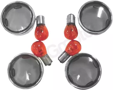 Drag Specialties set de abajururi fumurii pentru indicatoare cu inel fumuriu - L12-0226L