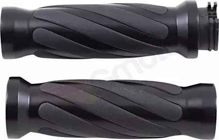 Twisted Drag Specialties zwarte handvatrubbers - 17-0543MBD