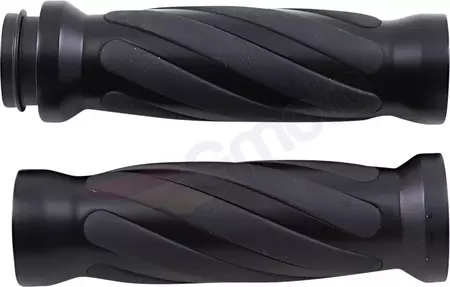 Černé gumy rukojetí Twisted Drag Specialties - 17-0543MBT