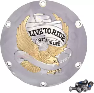 Хромиран капак на съединителя Drag Specialties live to ride - 33-0067CGA