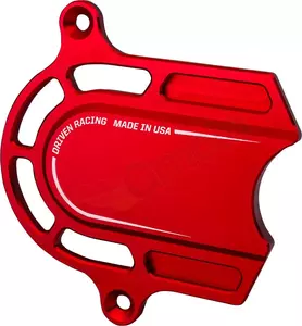 Cobertura da roda dentada dianteira em alumínio da Driven Racing vermelho-1