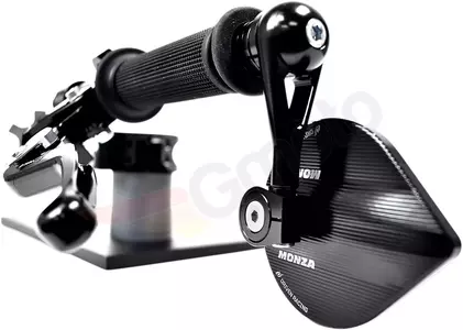 "Driven Racing Monza Cat Eye" aliuminio vairo galinis veidrodėlis juodas - DMBEM-BK