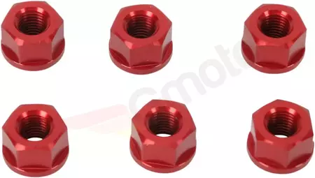 Conjunto de porcas de roda dentada Driven Racing 10 mm Hex 6 peças vermelho anodizado - DSNRD