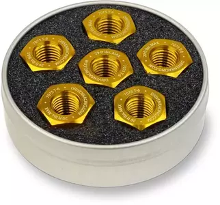 Tampas de cubo de roda Driven Racing 10mm x 1.00 Hex 6 peças alumínio dourado - DSN6GD