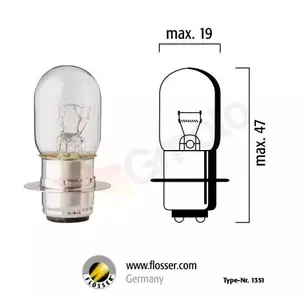 Lamp 12V 25W Flosser P15d-25-1 10 stuks - 1351