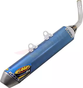 Silenciador Slip-On FMF PowerCore 2.1 em aço inoxidável, azul titânio - 25279