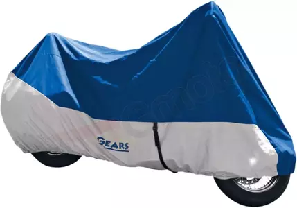"XL Gears Canada" mėlynos ir baltos spalvos motociklo dangtis