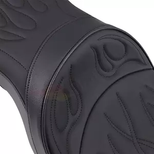 Sæde - Lavprofil Touring bænksæde bag 2-UP sort læder Drag Specialties-3
