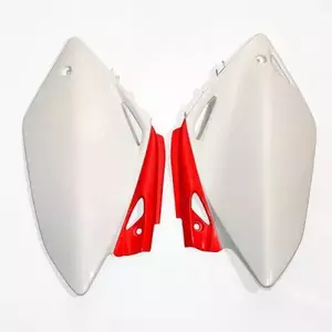 Komplet plastikowych osłon bocznych tylnych UFO Honda CRF 450R 07-08 OEM (białe czerwone) - HO04616W