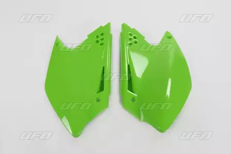 Uppsättning bakre sidoskydd i plast UFO Kawasaki KXF 250 06-08 grön - KA03768026