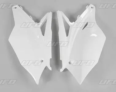 Komplet plastikowych osłon bocznych tylnych UFO Kawasaki KXF 450 16-17 białe - KA04737047