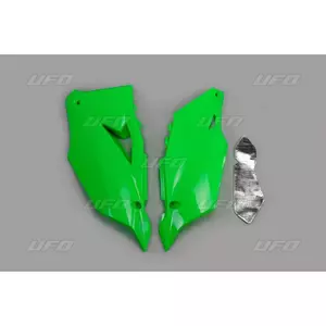 Aizmugurējo sānu plastmasas vāku komplekts UFO Kawasaki KXF 450 19 fluo zaļš - KA04752AFLU