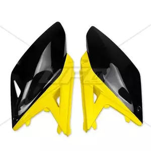 Plastikinių galinių UFO šoninių dangtelių komplektas Suzuki RMZ 250 10-18 OEM 2012 (juodai geltonos spalvos) - SU04929999