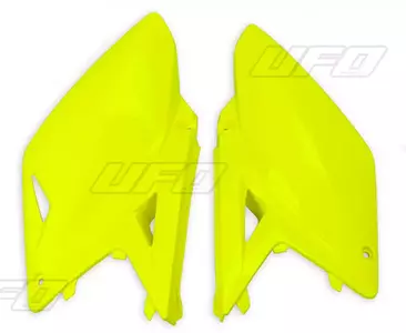 Conjunto de coberturas laterais traseiras em plástico UFO Suzuki RMZ 250 10-18 amarelo Fluo - SU04929DFLU