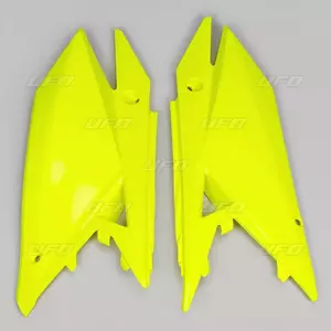 Conjunto de coberturas laterais traseiras em plástico UFO Suzuki RMZ 250 19-20 RMZ 450 18-20 Amarelo fluorescente - SU04942DFLU