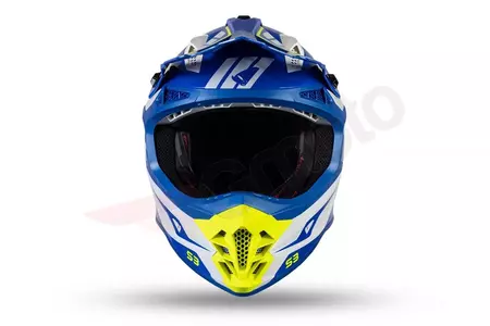 UFO Interpid casco moto cross enduro bianco blu giallo fluo L-5