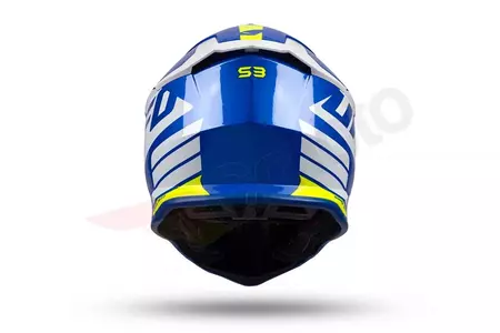 Motorradhelm UFO Cross Enduro Interpid weiß blau gelb Fluo M-6