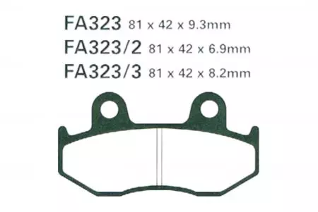 Plaquettes de frein EBC SFA 323/3 (2 pièces) - SFA323/3
