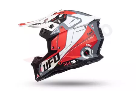 Capacete UFO Interpid vermelho branco mate XL para motociclismo cross enduro-4