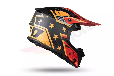 UFO Interpid General noir orange mat L casque moto cross enduro-4