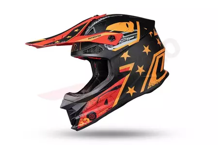 UFO Interpid General nero arancio mat XL casco moto cross enduro - HE152XL