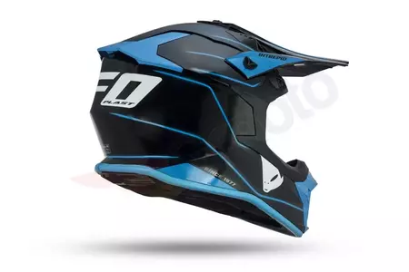 UFO Interpid casco moto cross enduro nero blu S-2