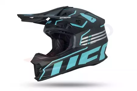 Capacete UFO Interpid para motociclismo de cross enduro preto azul XS-1