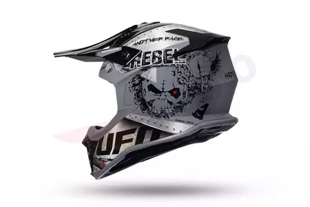 Motorradhelm UFO Cross Enduro Interpid Metall schwarz grau L-3