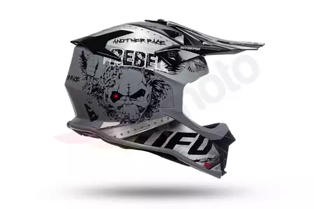 Kask motocyklowy cross enduro UFO Interpid Metal czarny szary S-4