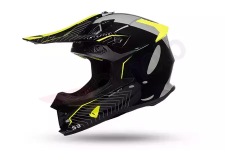 UFO Interpid casco moto cross enduro grigio nero giallo fluo S-1