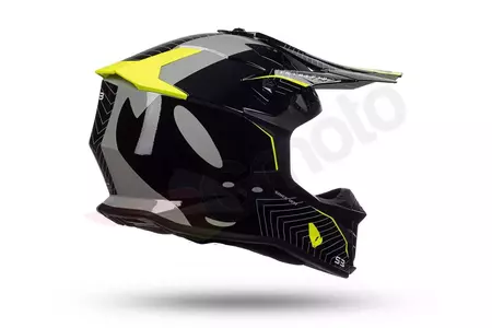 Capacete UFO Interpid para motociclismo cross enduro cinzento preto amarelo fluo L-4
