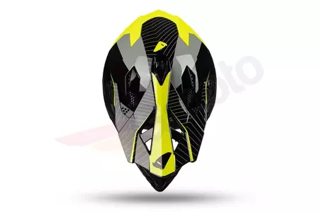 Kask motocyklowy cross enduro UFO Interpid szary czarny żółty Fluo L-7