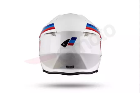 Jet Trial ATV UFO Shertan motorcykelhjelm med visir hvid rød blå L-7