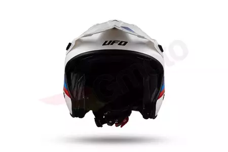 Jet Trial ATV UFO Shertan casco moto con visiera bianco rosso blu M-9