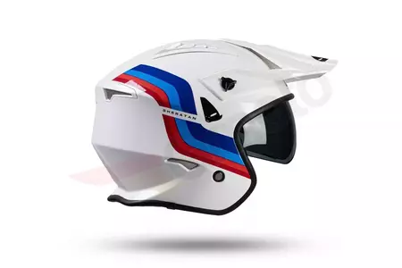 Jet Trial ATV UFO Shertan casco moto con visiera bianco rosso blu XL-11