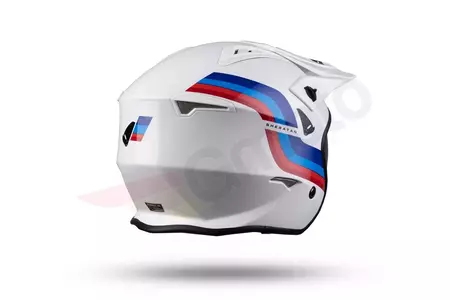 Jet Trial ATV UFO Shertan casco moto con visiera bianco rosso blu XL-6