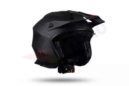 Casque moto Jet Trial ATV UFO Shertan avec visière noir mat M-3