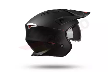 Jet Trial ATV UFO Shertan casco da moto con visiera nero opaco M-9