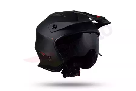 Casco moto Jet Trial ATV UFO Shertan con visiera nero opaco S-4